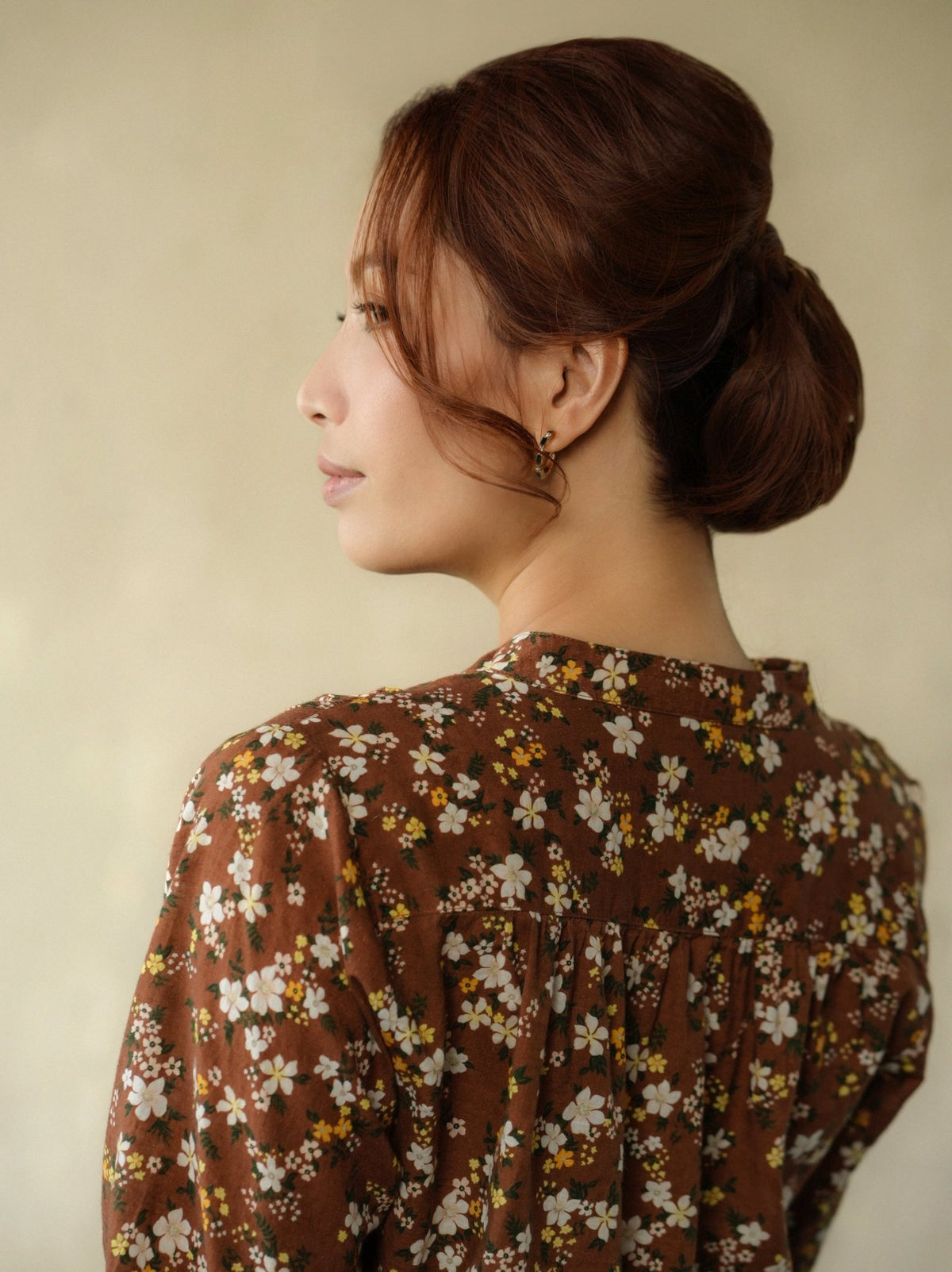Amy Floral Chocolate - Blouse - Marie Louise de Monterey