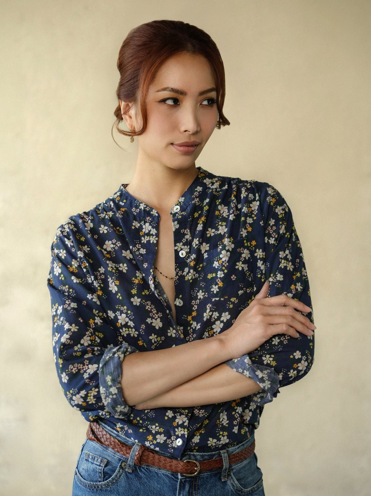 Amy Floral Navy - Blouse - Marie Louise de Monterey