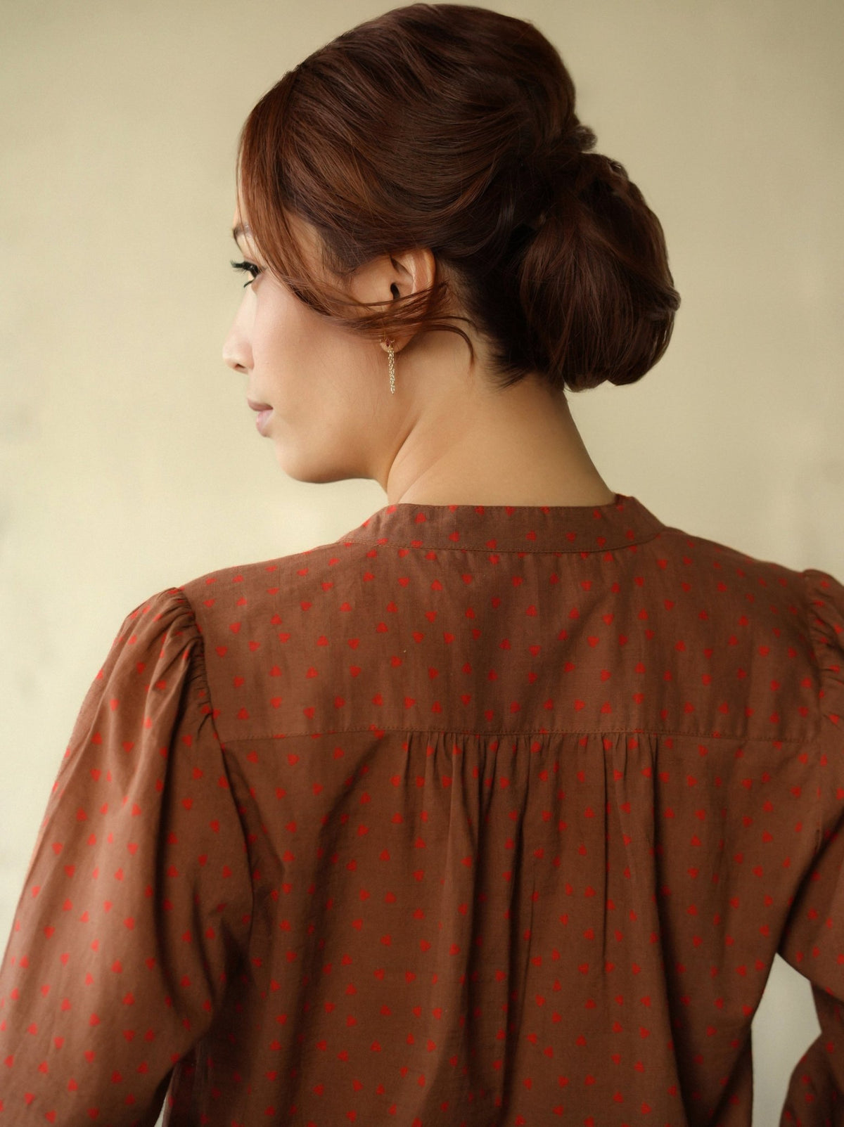 Heart Blouse Chocolate/ Red - Marie Louise de Monterey
