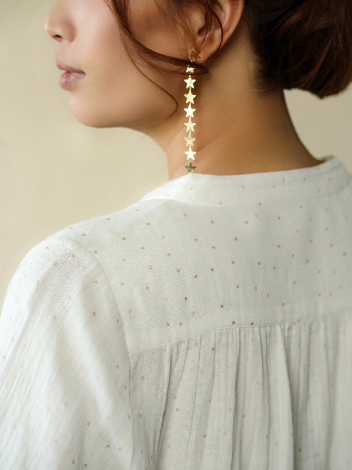 Ines Gold Dots Ecru