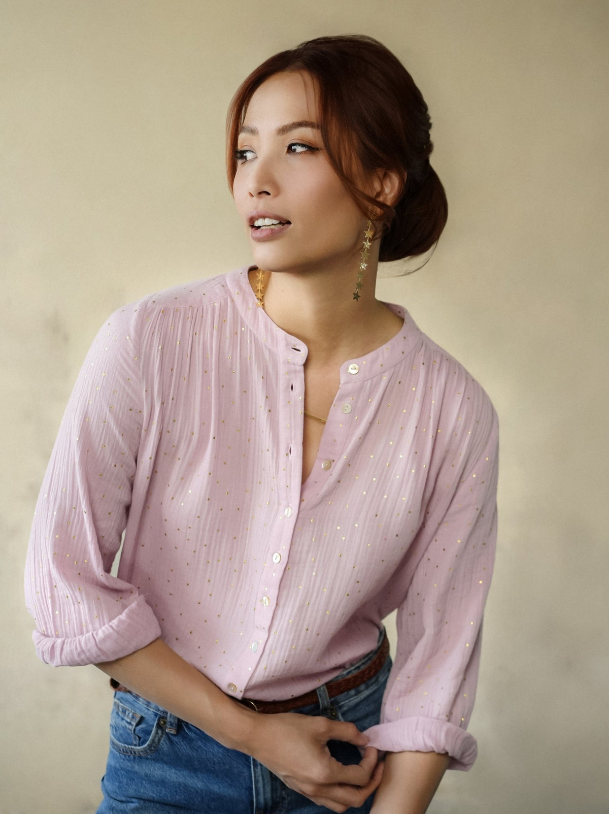 Ines Gold Dots Rose