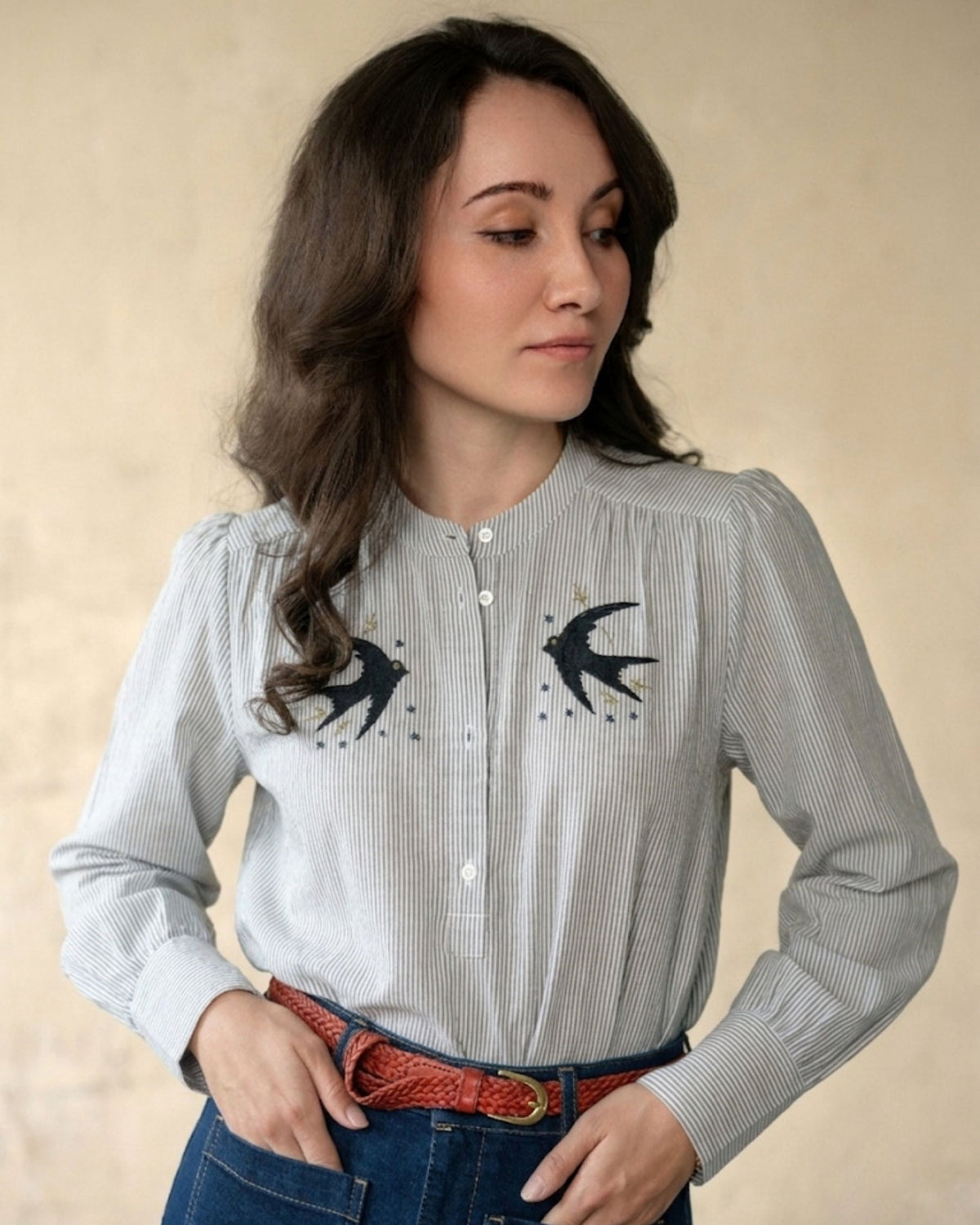 Swallow Black Pin Stripes
