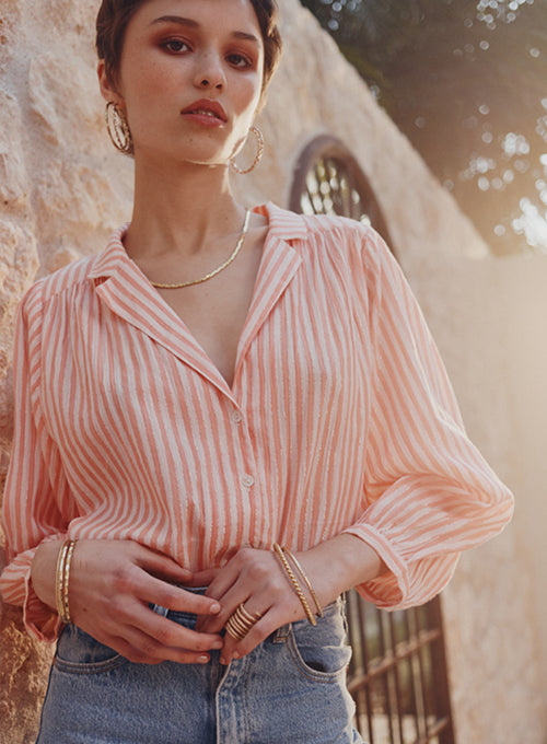 Ina blouse - pink stripe