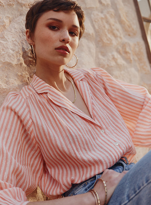 Ina blouse - pink stripe