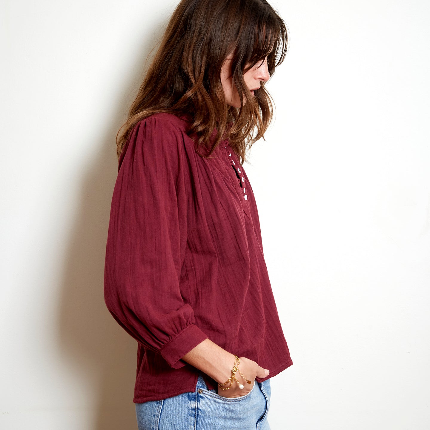 Marais blouse burgundy