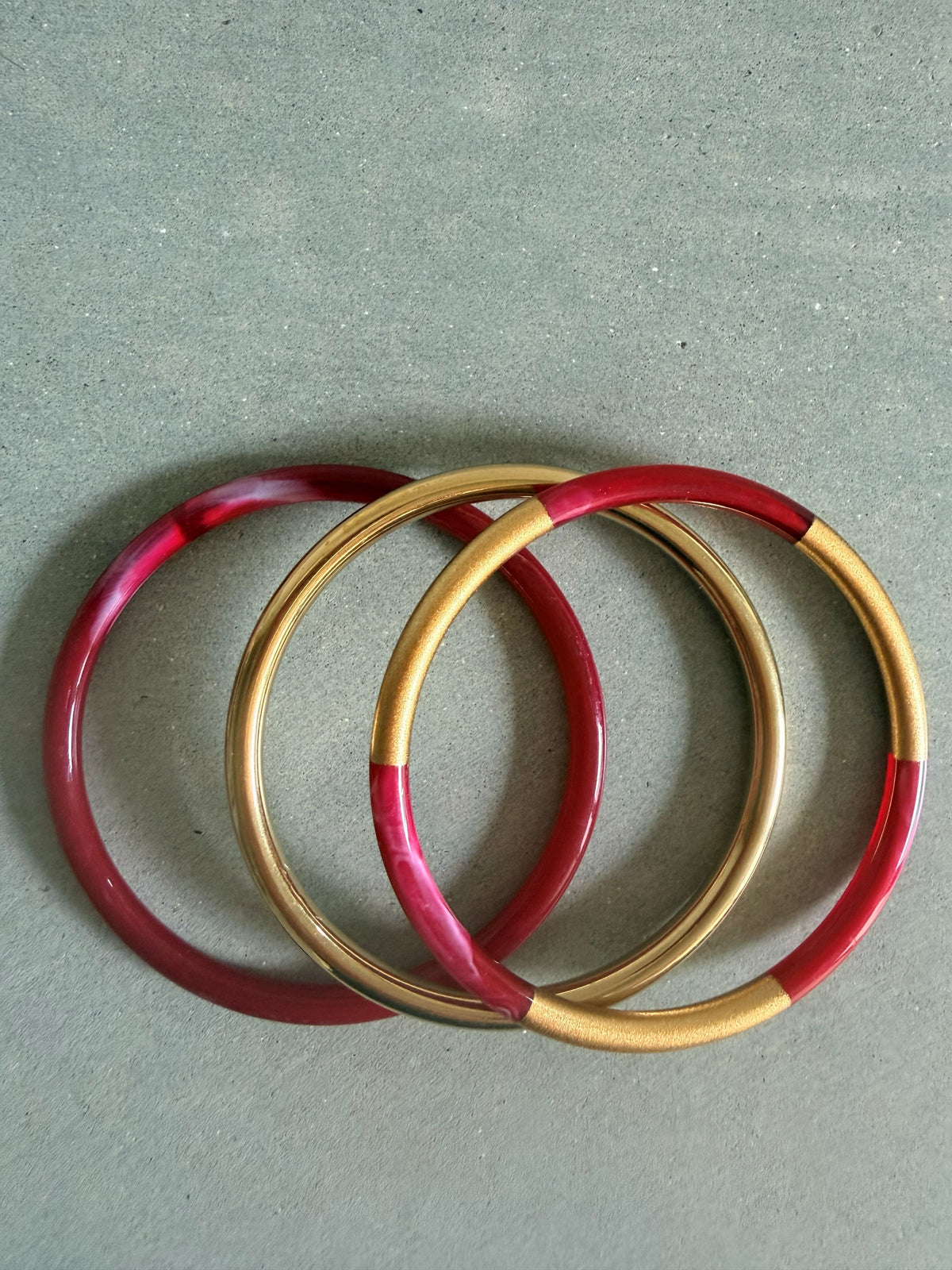 Trio Crimson Resin Bangles