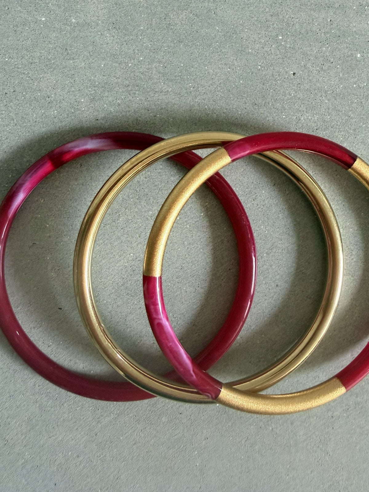 Trio Crimson Resin Bangles