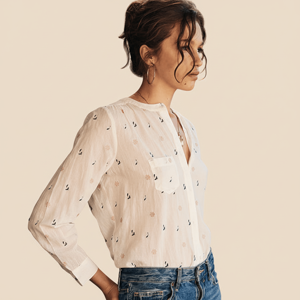 Ami Blouse - embroidered flowers - Blouse - Marie Louise de Monterey