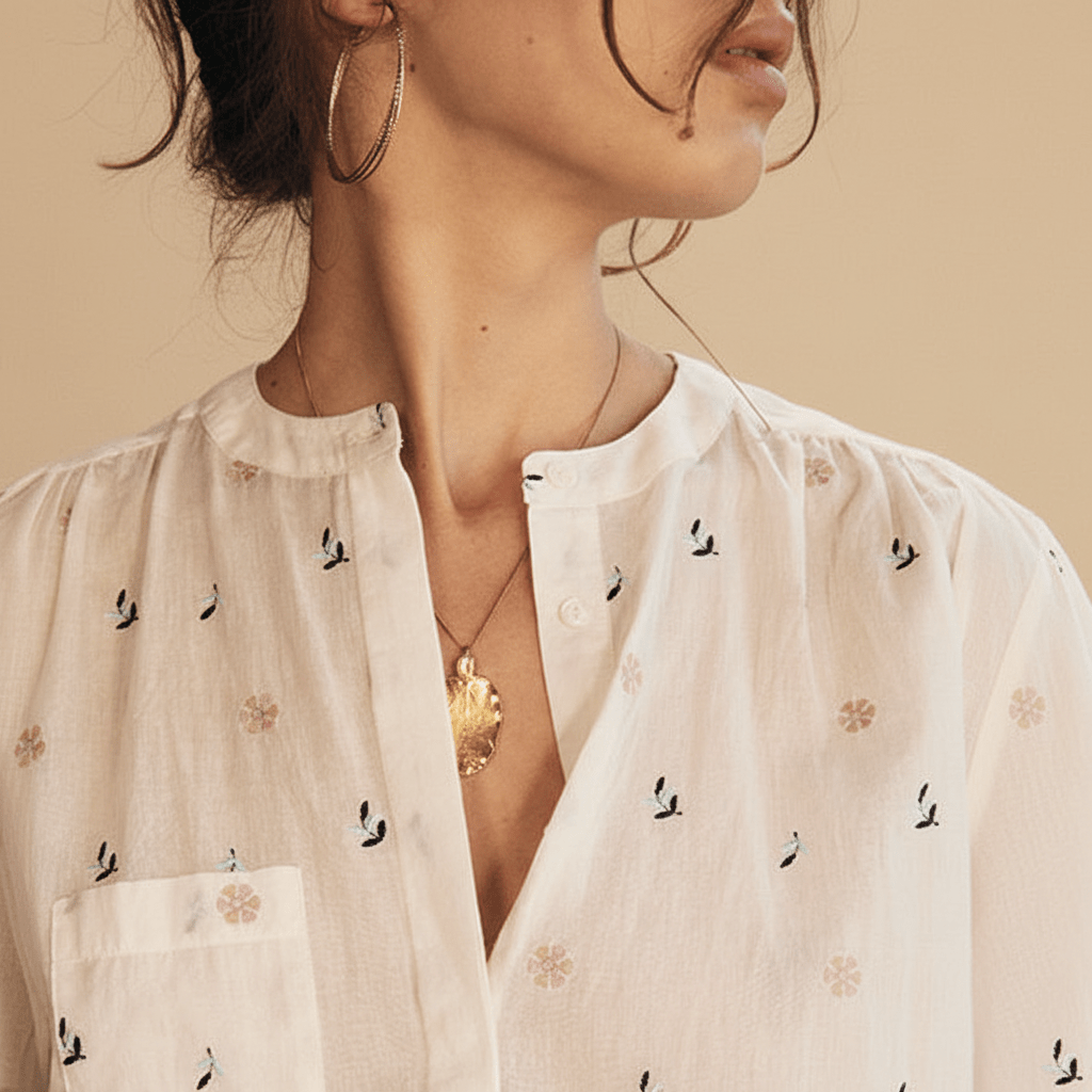 Ami Blouse - embroidered flowers - Blouse - Marie Louise de Monterey