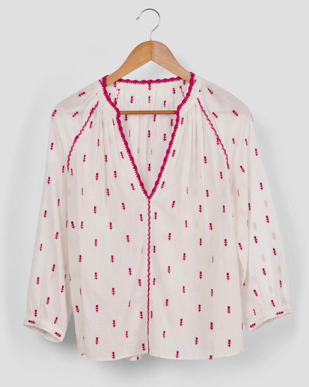 Tulipe blouse - red/ecru - Blouse - Marie Louise de Monterey