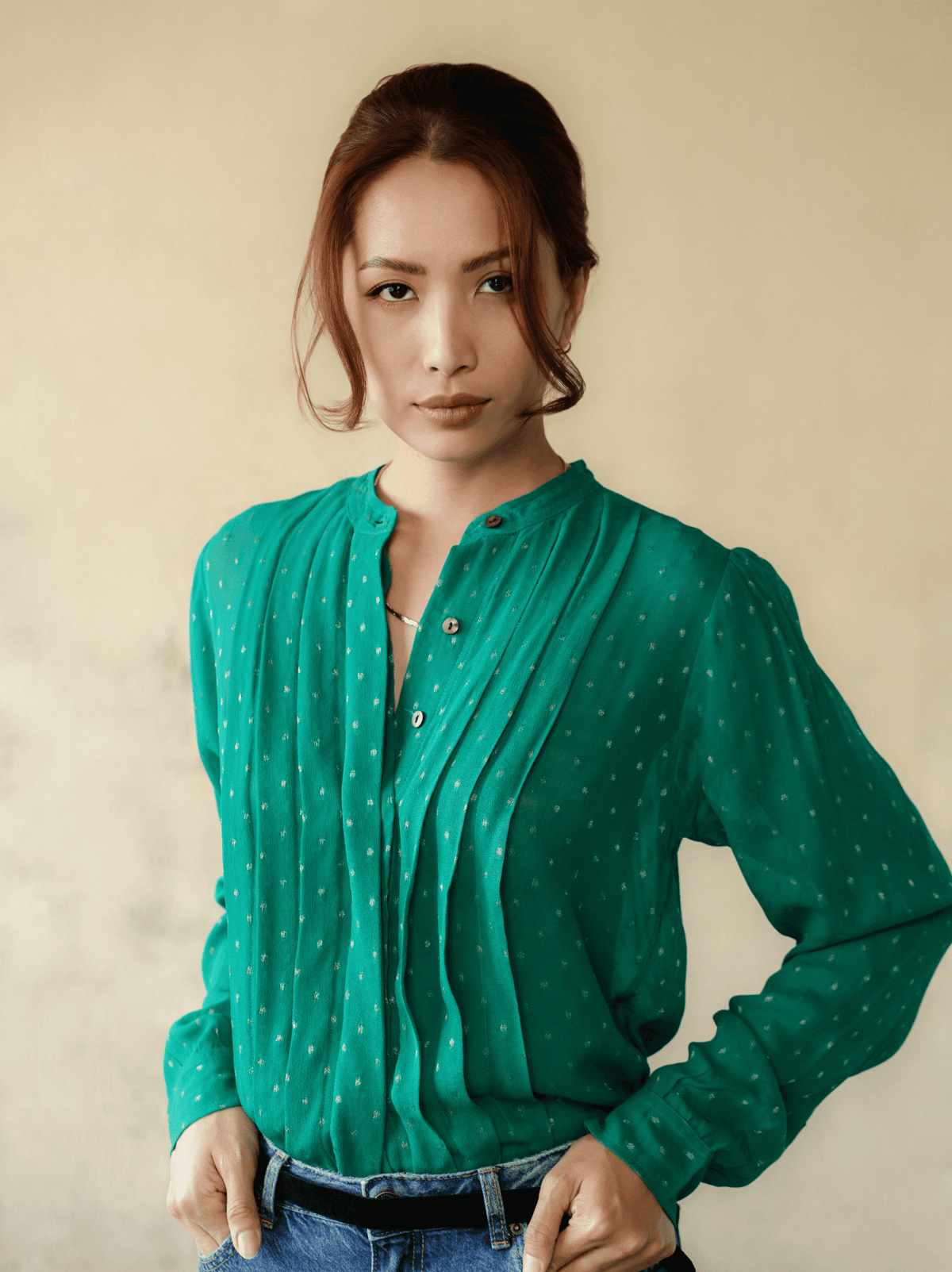 Yves Blouse - Emerald - Blouse - Marie Louise de Monterey