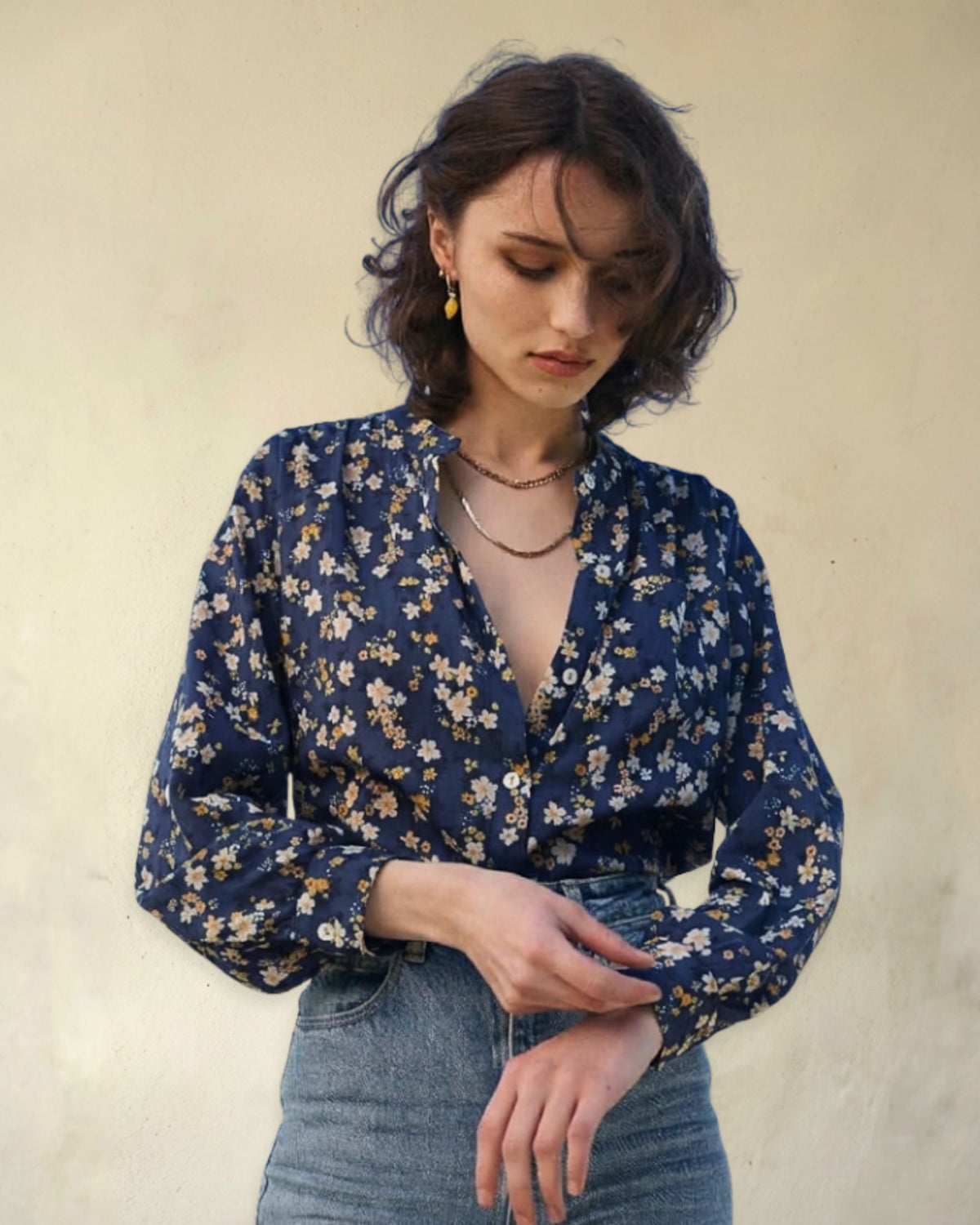 Amy Floral Navy