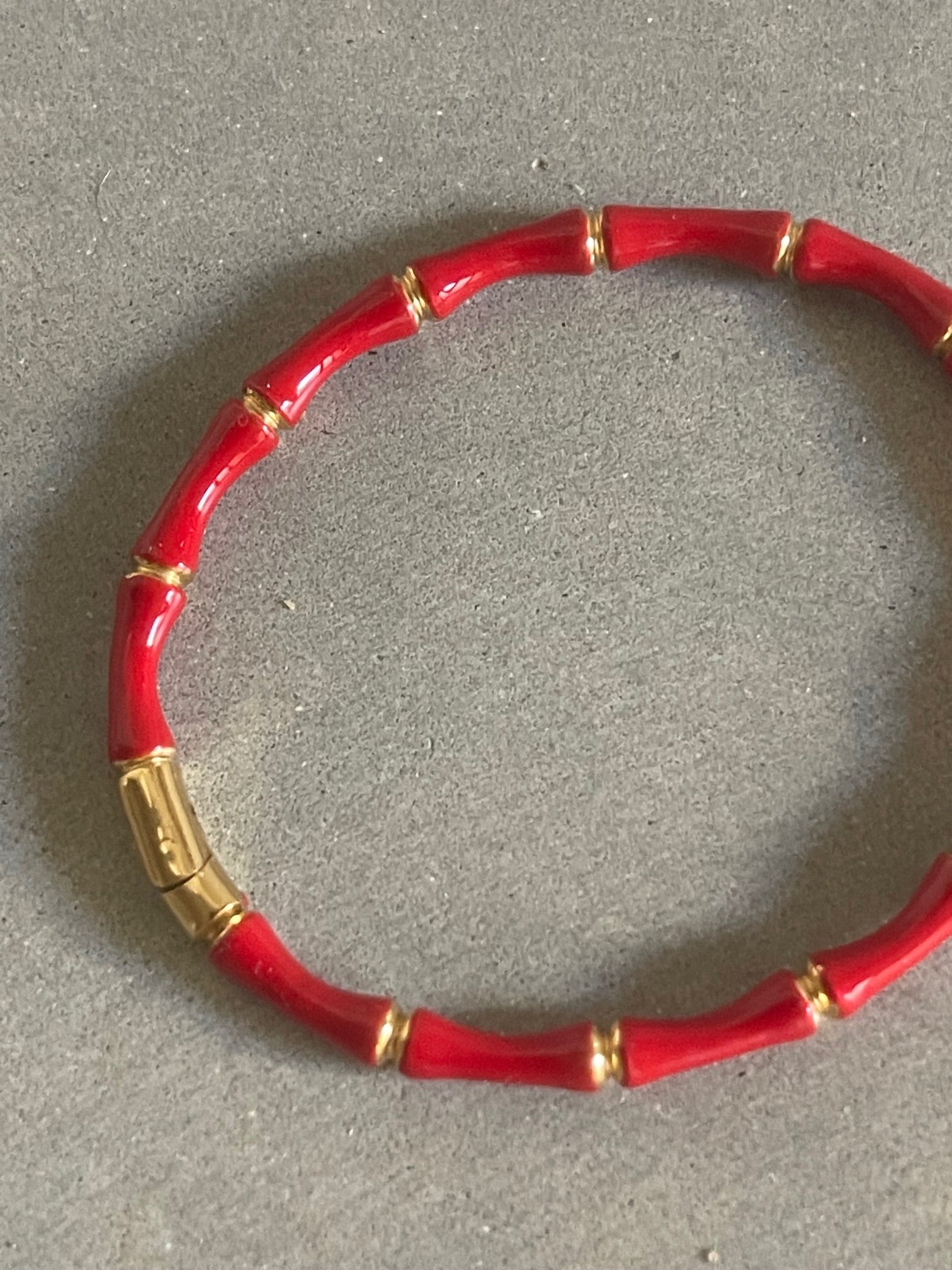 Bamboo Band Red - Resin Coated Stainless Steel