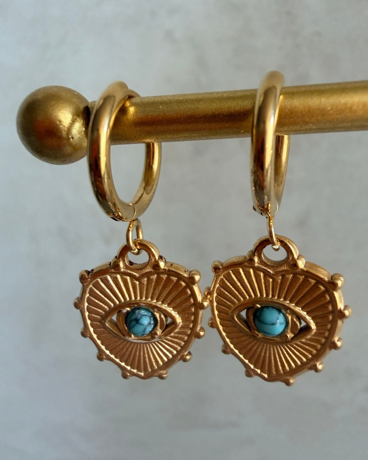 Aqua Heart Drop Earrings
