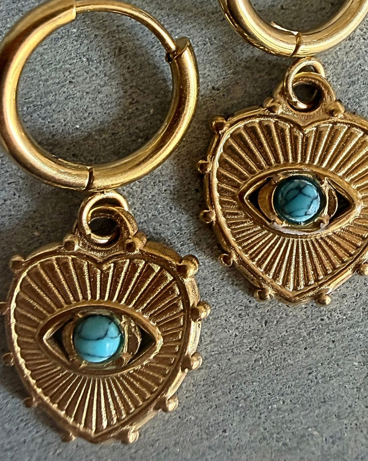 Aqua Heart Drop Earrings