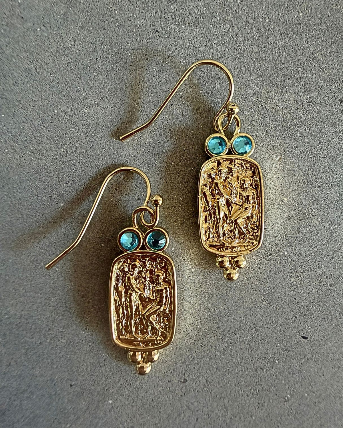 Blue Gem Earrings