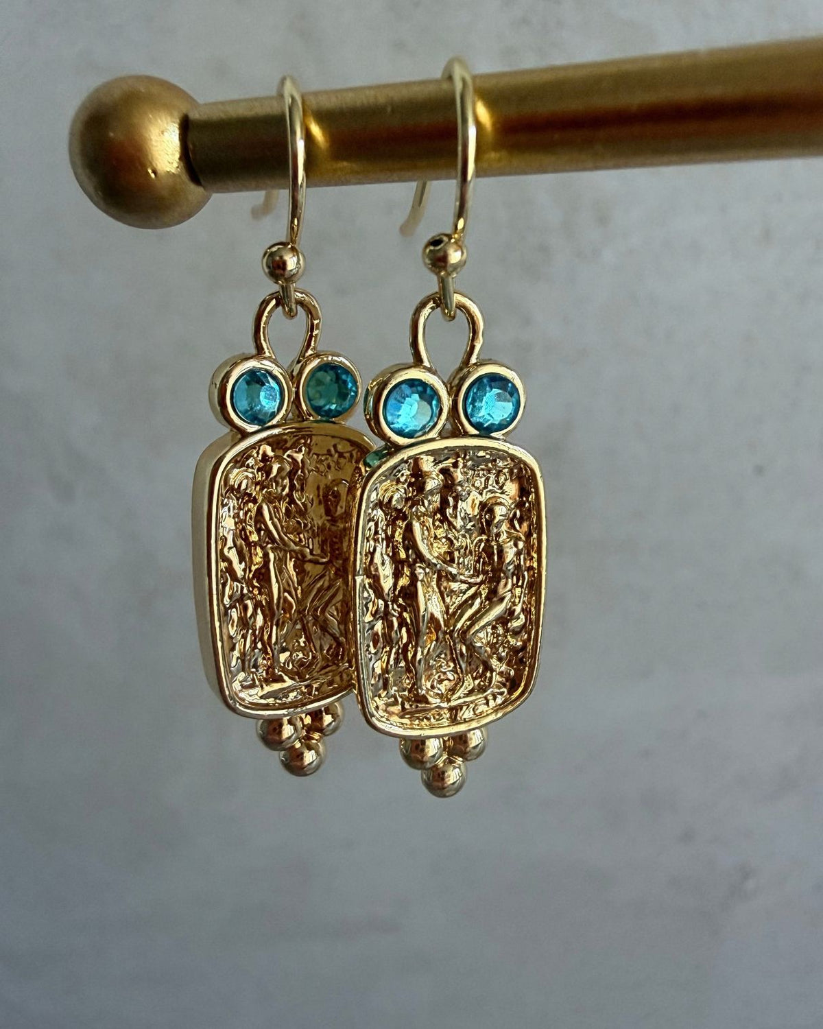 Blue Gem Earrings