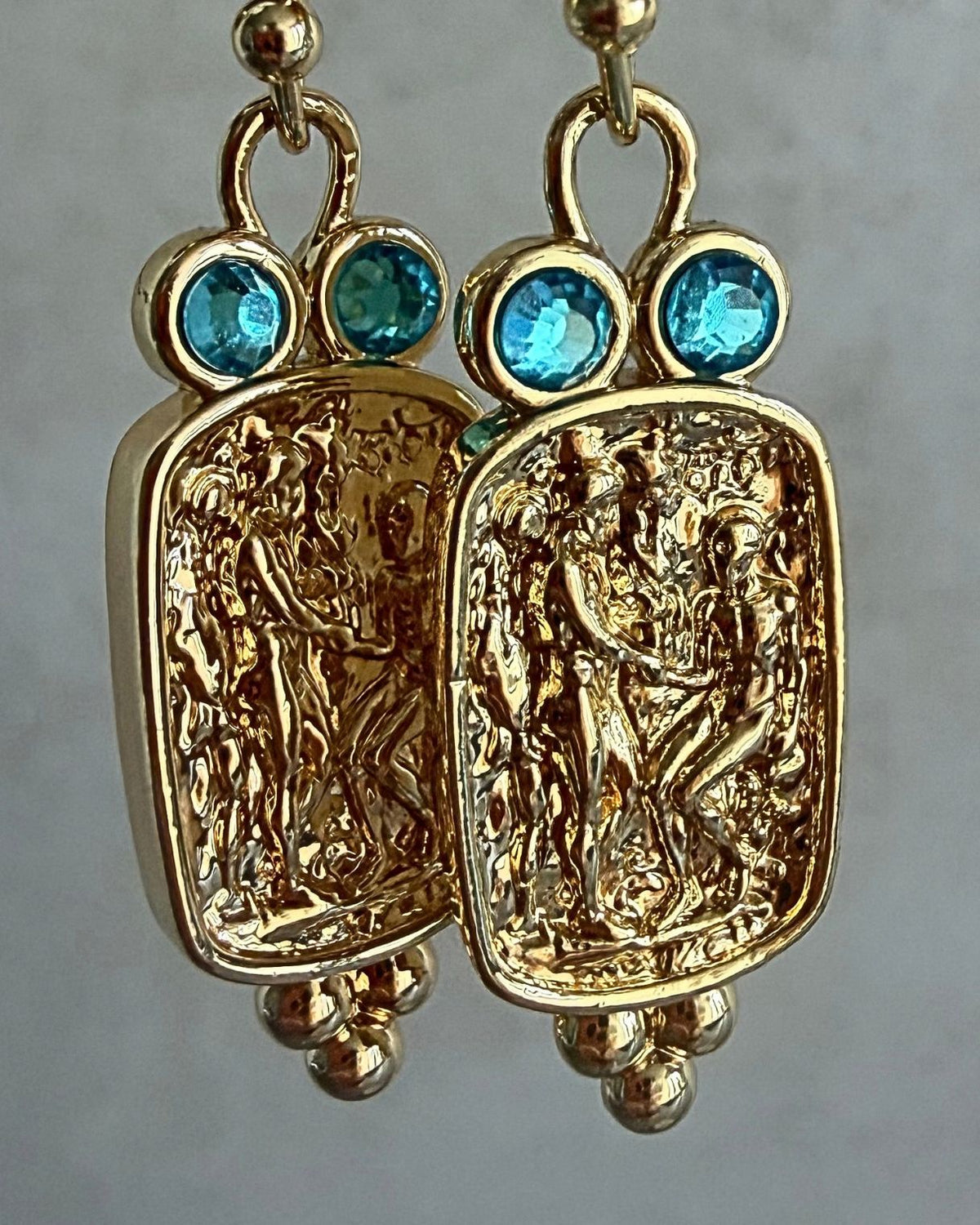 Blue Gem Earrings