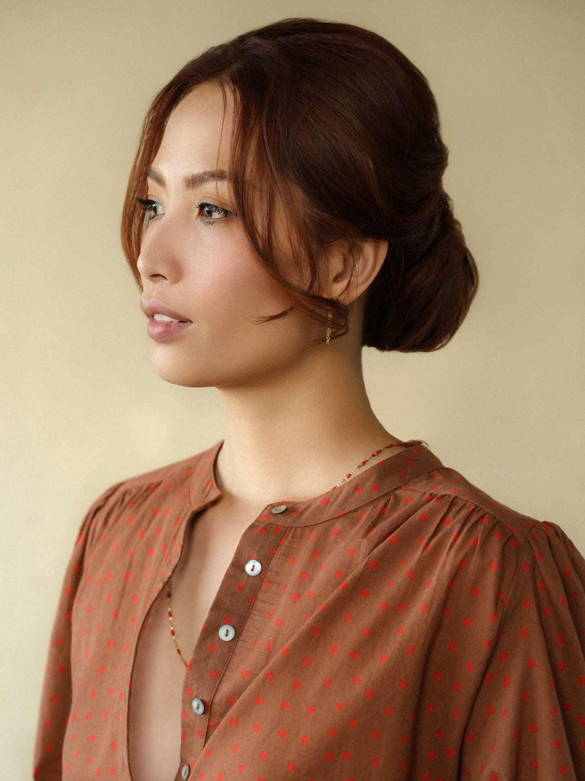 Heart Blouse Chocolate/ Red - Marie Louise de Monterey