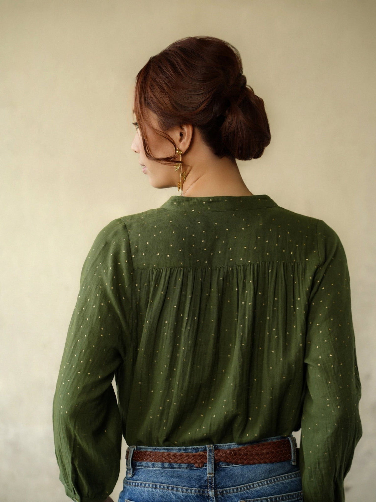 Ines Gold Dots Khaki - Marie Louise de Monterey