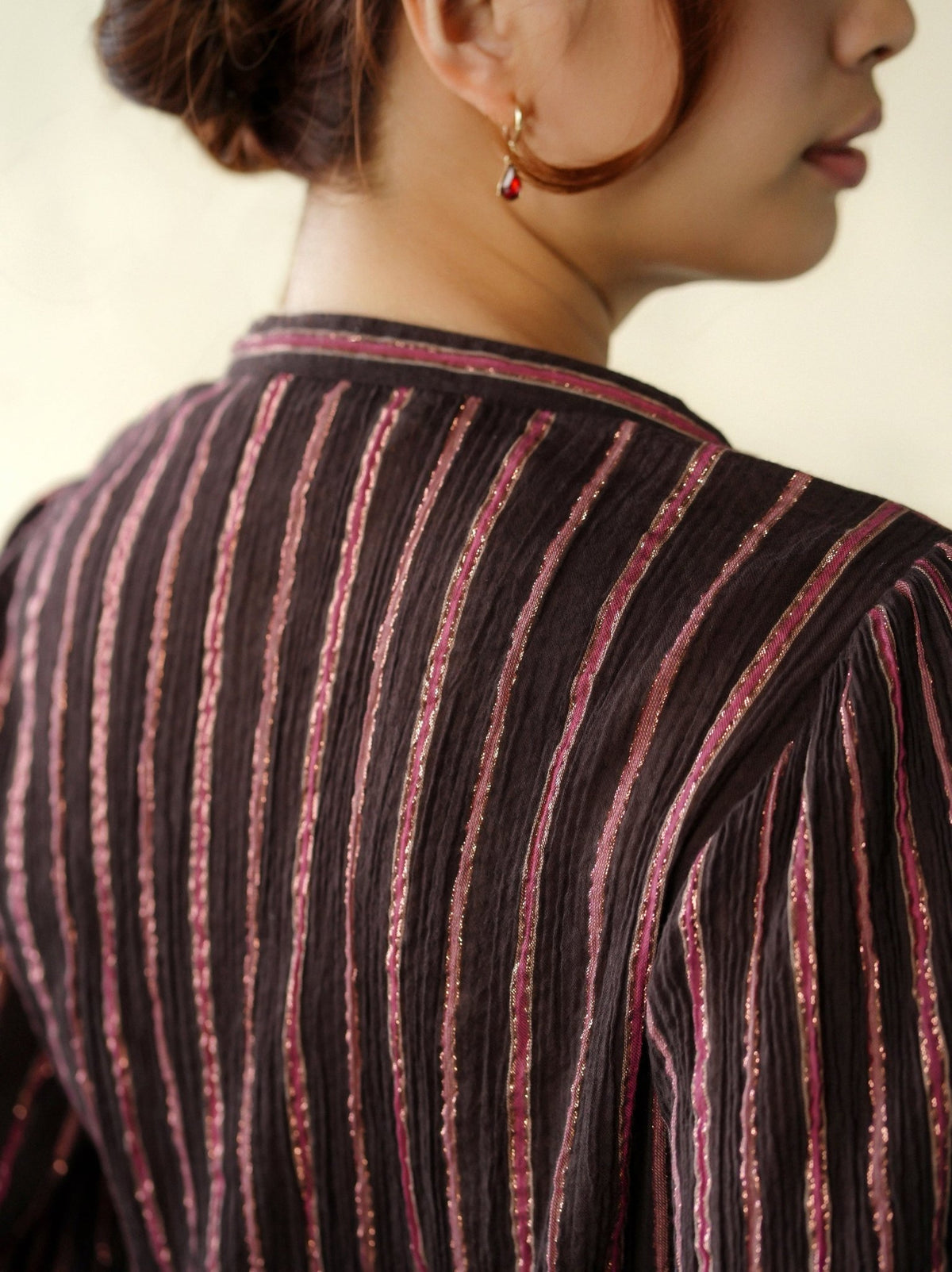 Chocolate Pink Lurex - Blouse - Marie Louise de Monterey