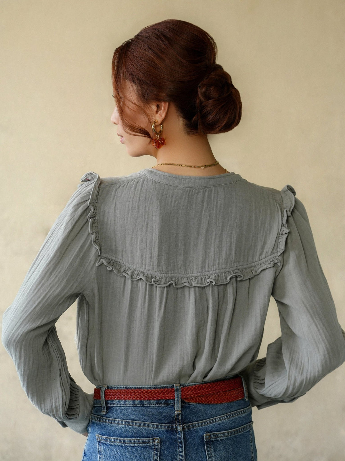 Isabella Blouse - Grey - Blouse - Marie Louise de Monterey