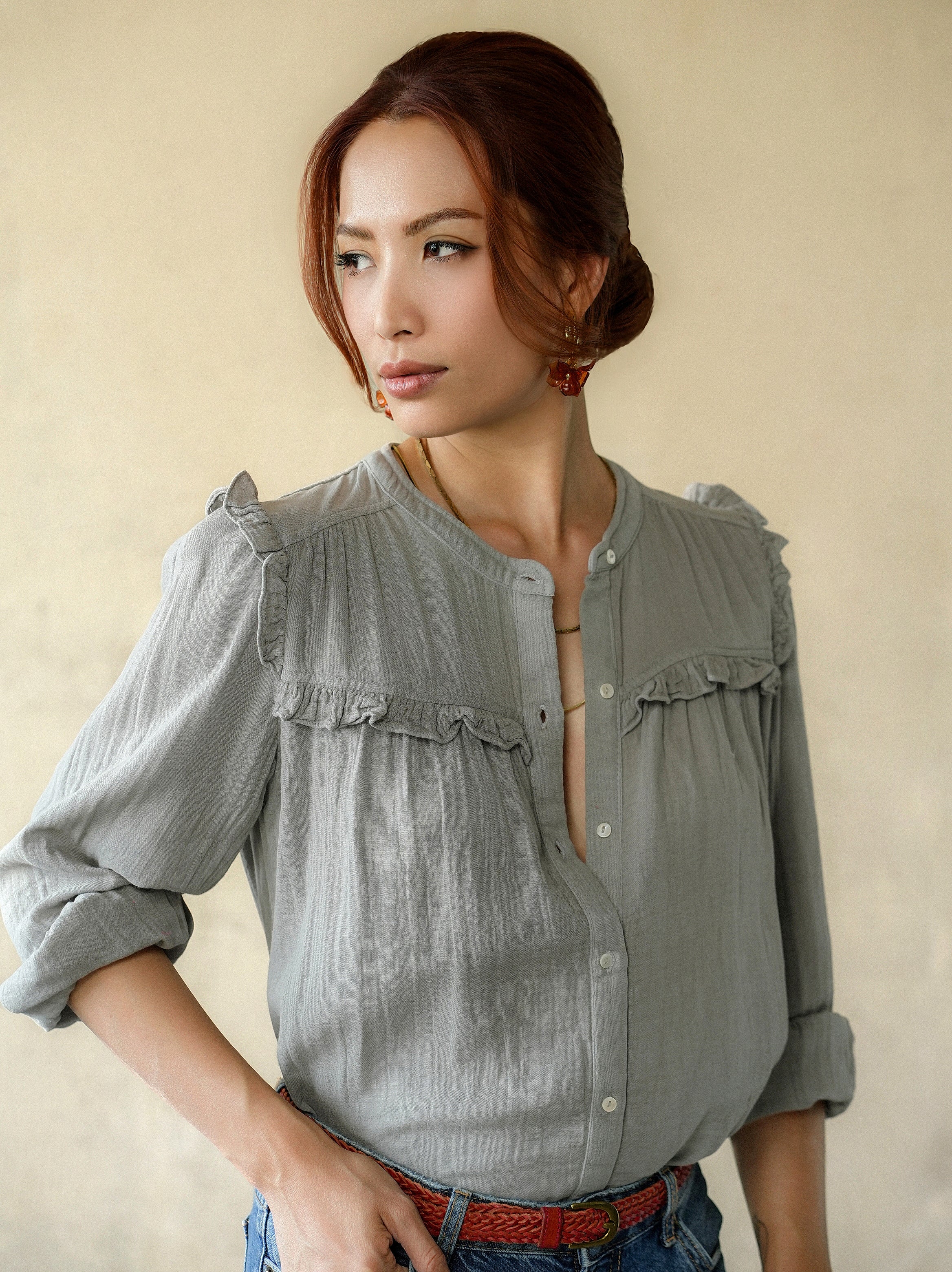 Isabella Blouse - Grey