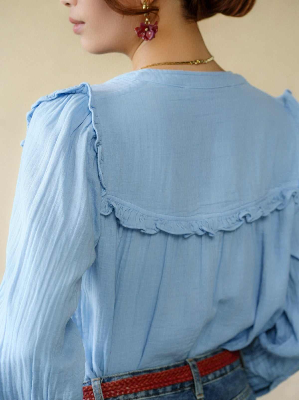Isabella Blouse - Blue - Blouse - Marie Louise de Monterey