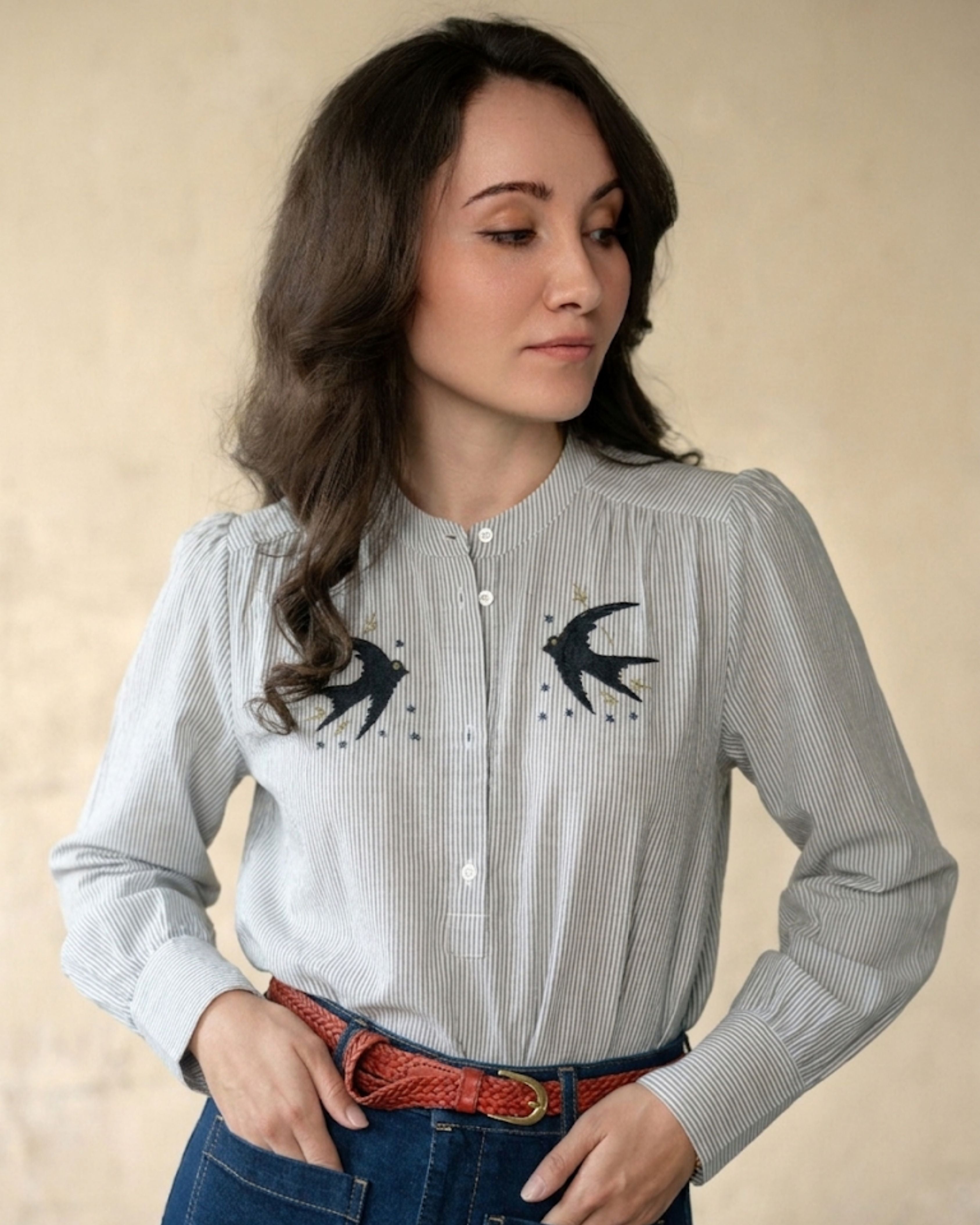 Swallow Black Pin Stripes