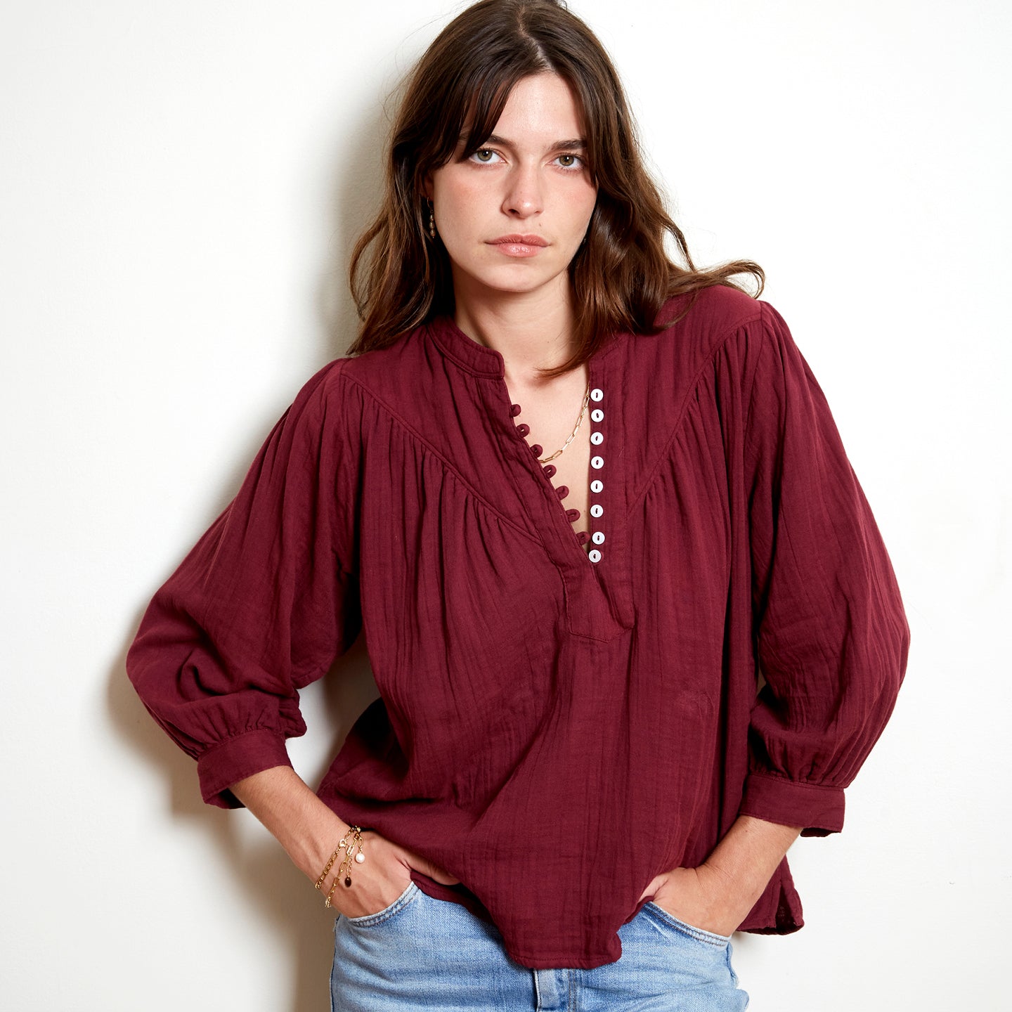 Marais blouse burgundy