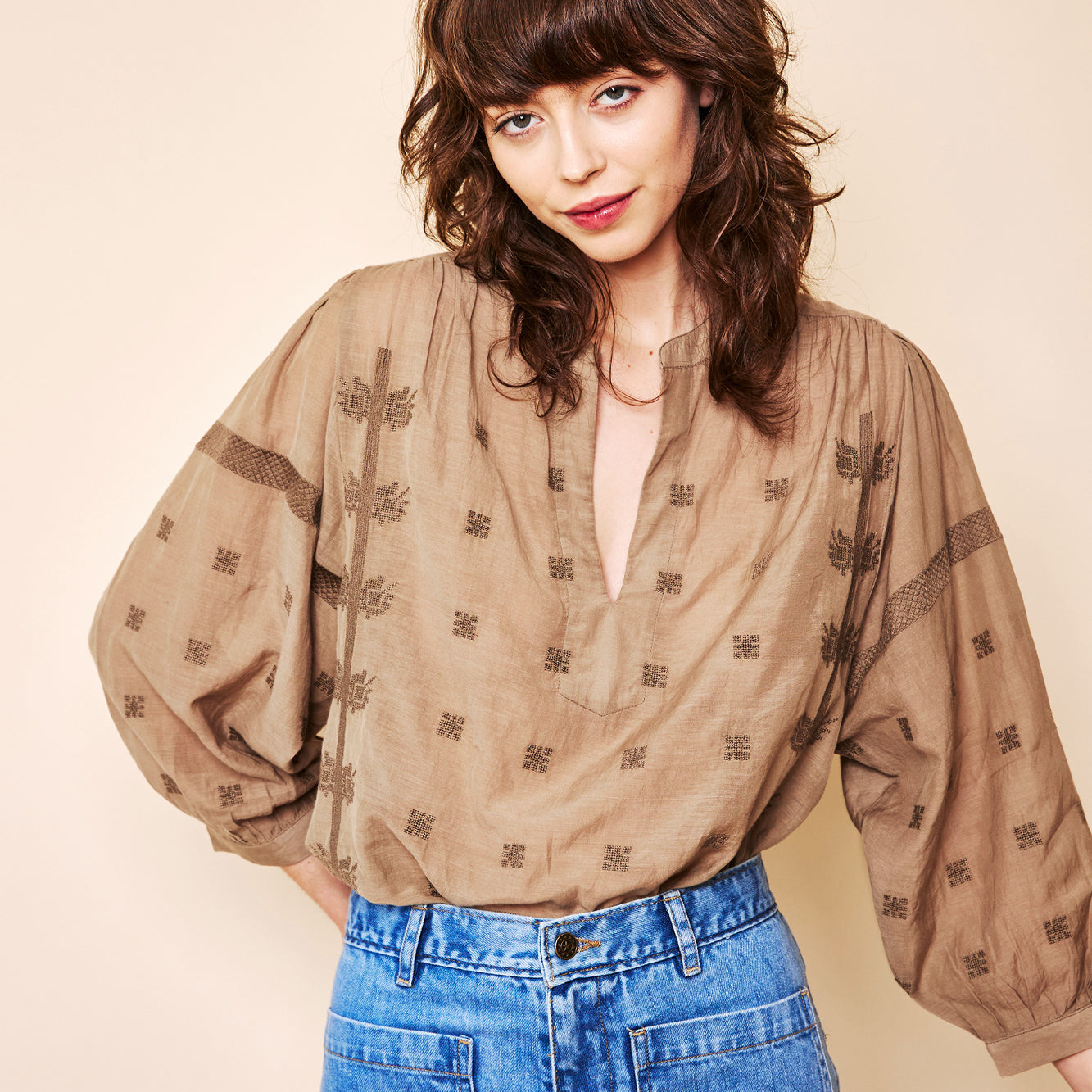 INDIA BLOUSE IN OCHRE