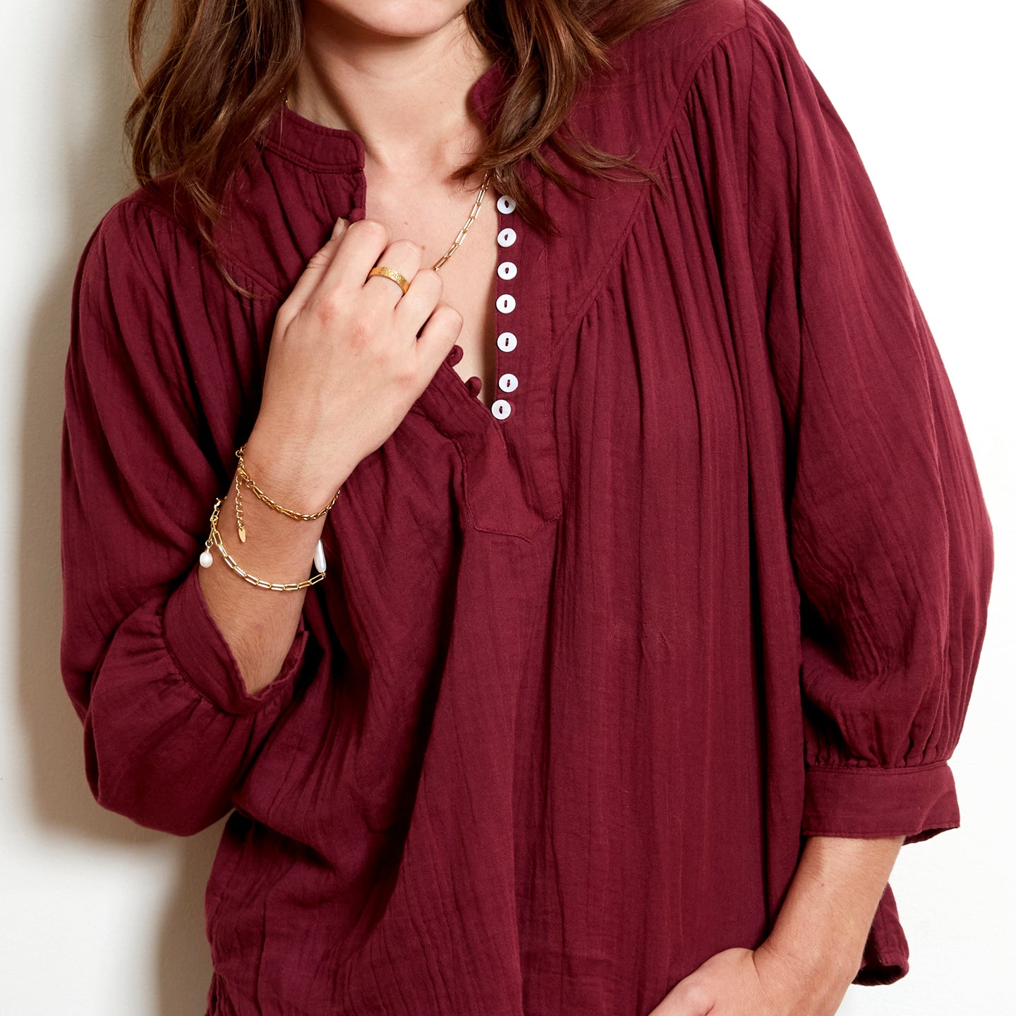 Marais blouse burgundy